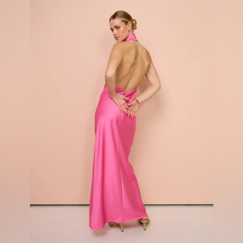 Significant Other Darcy Backless Dress Pop Pink Sz 8 NWT